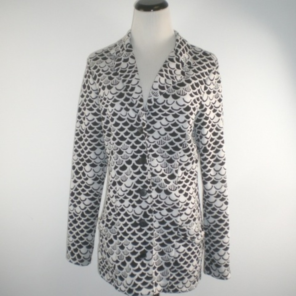 BETSEY JOHNSON retro vintage geometric black white  Blazer S
